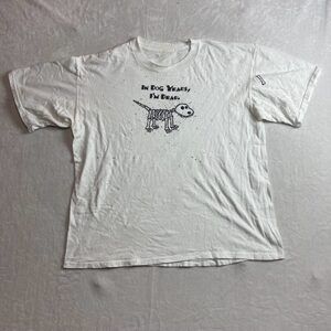In Dog Years I'm Dead Skeleton Dog Men's White T-Shirt Size XL Funny 90s